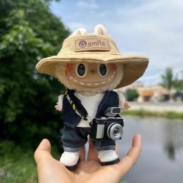Labubu Photographer Doll Costume Set 17cm Keychain - Image 4