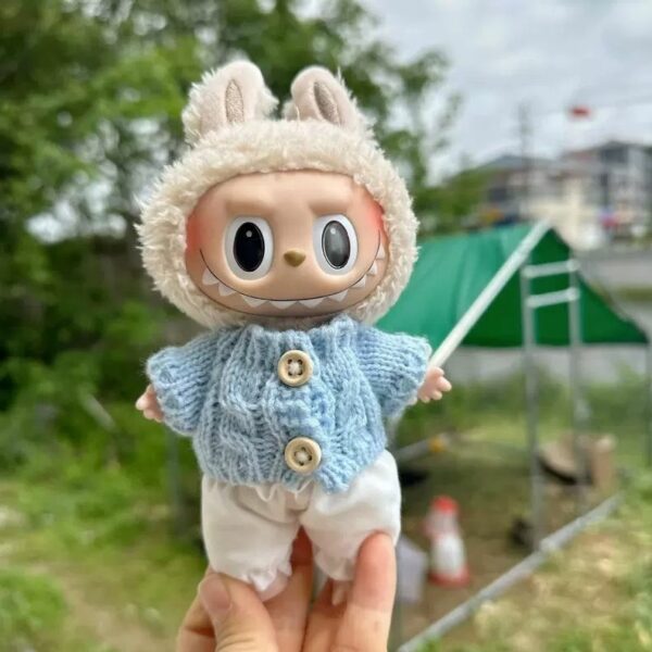 Labubu 17cm Doll Knit Sweater Pants Set Macaron Series - Image 10