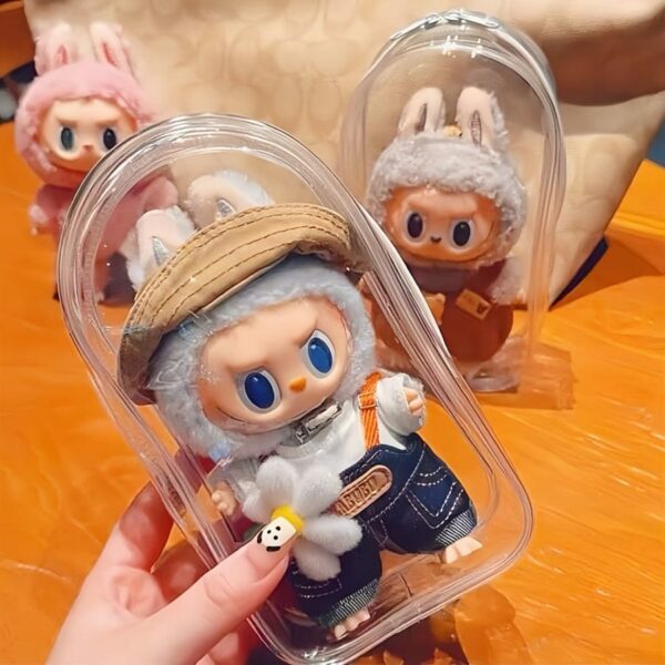 Labubu Display Case - PVC Storage Bag with Keychain - Image 5