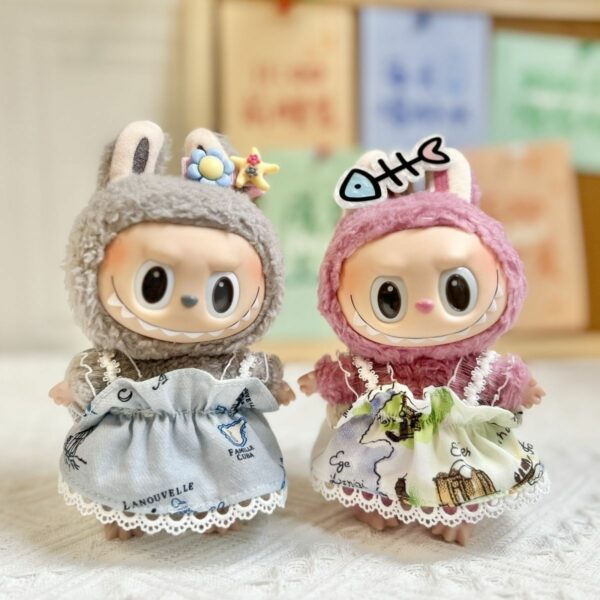 Doll Clothes Keychain Bear Outfit for Labubu 17cm