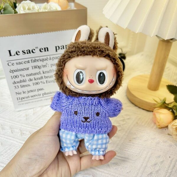 Labubu 17cm Doll Knit Sweater Pants Set Macaron Series - Image 21