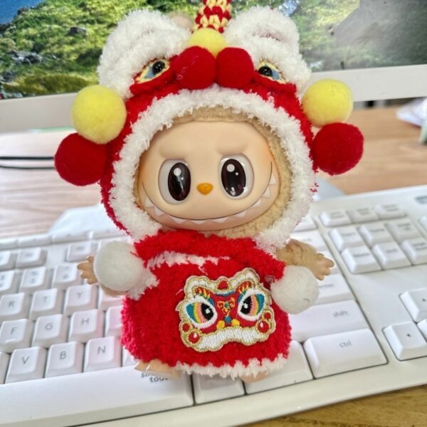 Labubu Doll Chinese Lion Dance Outfit Clothes Set - Image 6