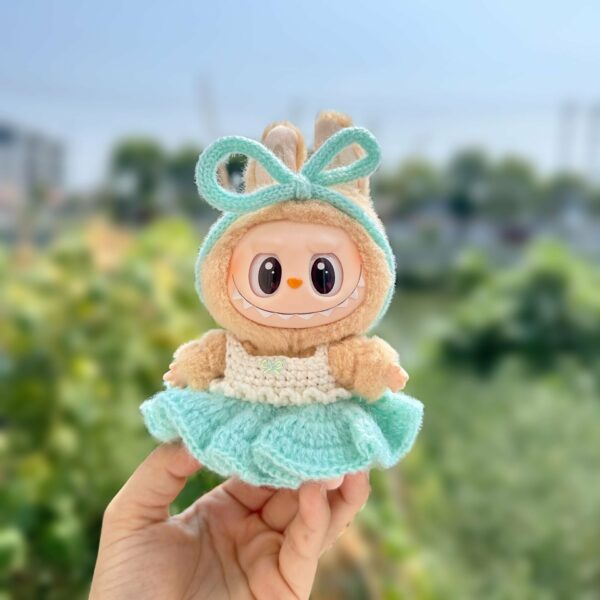 Labubu Sitting Doll Crochet Clothes Hat Set - Image 7