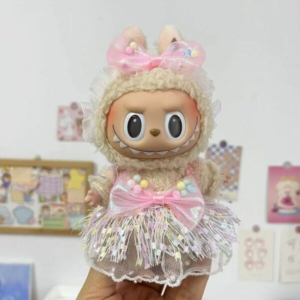 Doll Clothes Pearl Suspender Skirt Dress Outfit for Labubu 17cm - Image 21