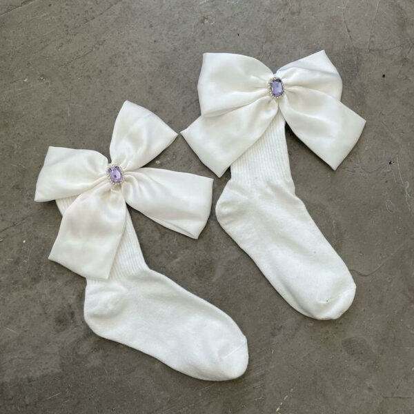 Aesthetic lolita bow socks c0218 - Image 9