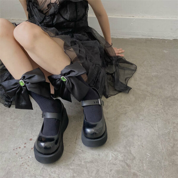 Aesthetic lolita bow socks c0218 - Image 4