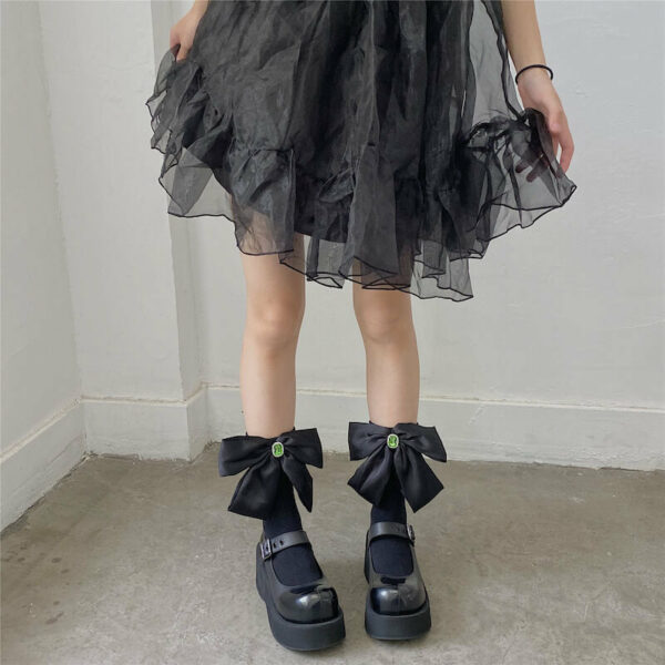 Aesthetic lolita bow socks c0218 - Image 2
