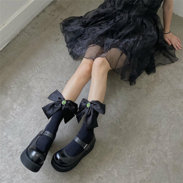 Aesthetic lolita bow socks c0218 - Image 3