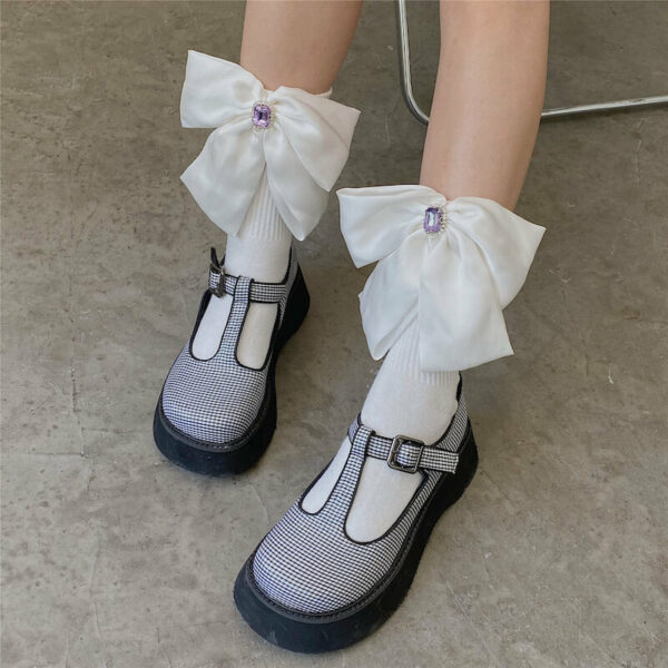 Aesthetic lolita bow socks c0218 - Image 5
