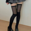 Gothic lolita stripes patchwork stockings