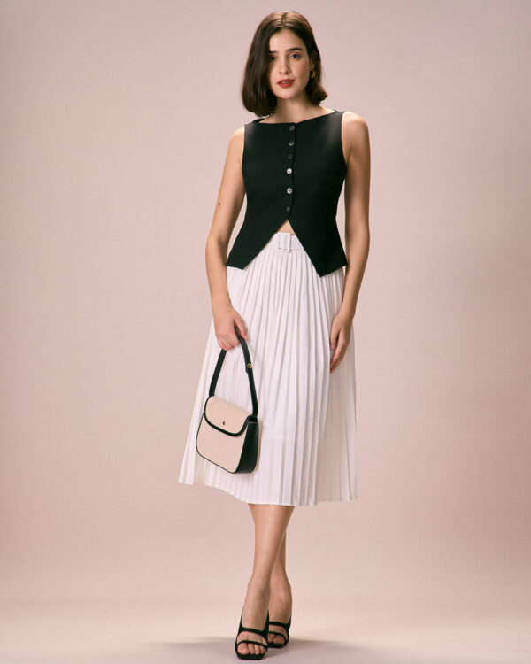 The Black Boat Neck Button Tank Top - Image 3