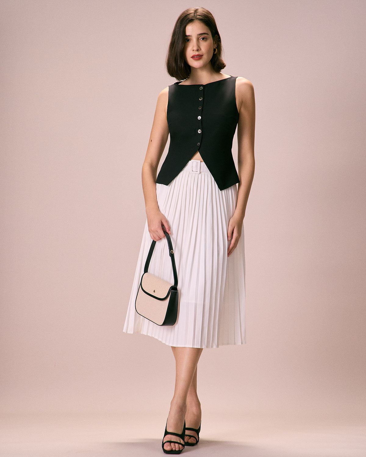 The Black Boat Neck Button Tank Top - Image 3