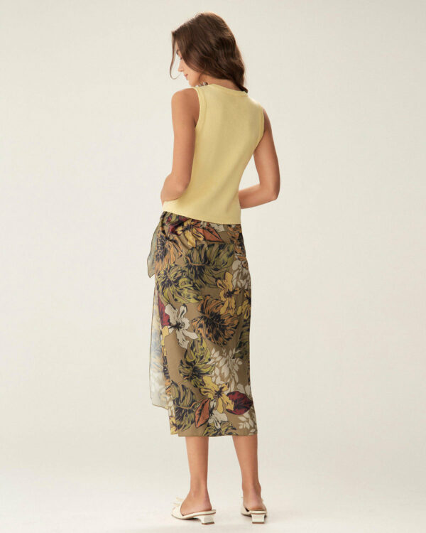 Yellow Round Neck Button Knit Vest - Image 4