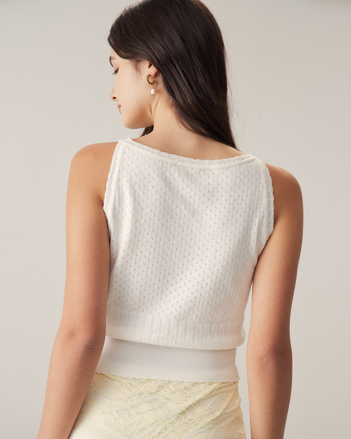 White Boat Neck Slim Tank - Image 4