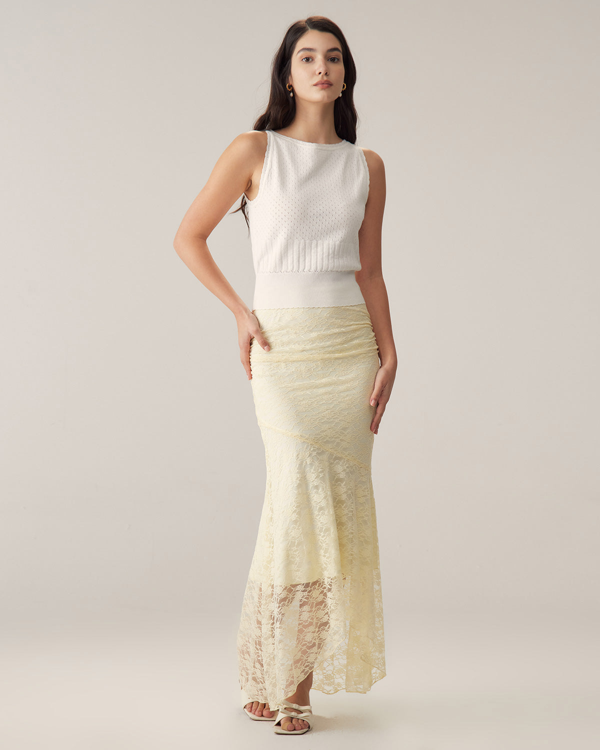 White Boat Neck Slim Tank - Image 3
